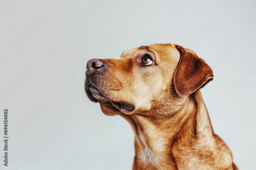 Portrait of a Curious Dog Looking Up Portrait of a Curious Dog Looking Up