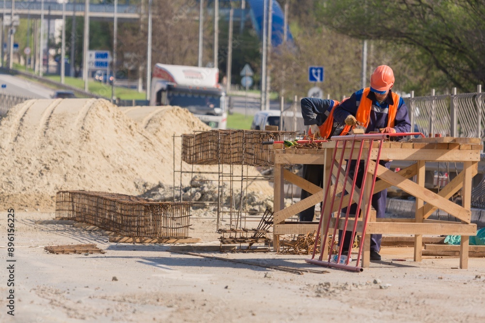 Construction Site with Engineer, Concept of Buildings Development Construction Site with Engineer, Concept of Buildings Development
