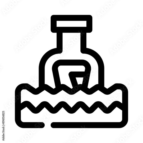 message in a bottle line icon