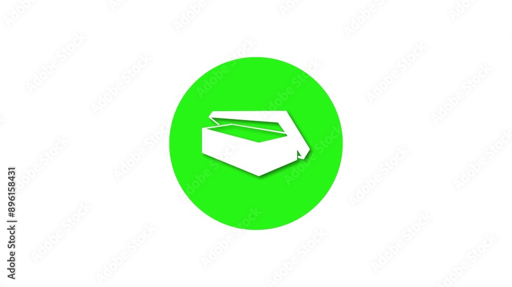 Index card icon green color simple shape circle animation white background Index card icon green color simple shape circle animation white background