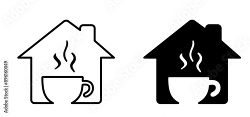 Coffee house, room or coffee shop. For coffee or tea mug or cup. Balance concept or coffee time, time for break or timeout. Break location.