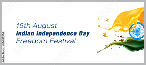 15th August Independence Day of india freedom celebration poster.