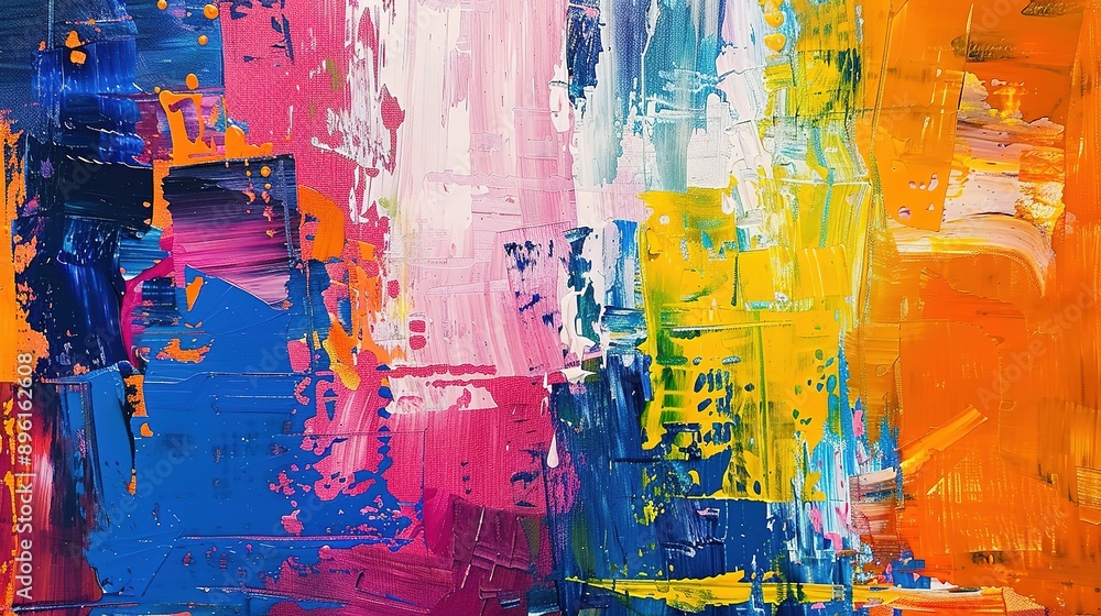 Fototapeta premium Abstract Acrylic Painting with Bold Colors