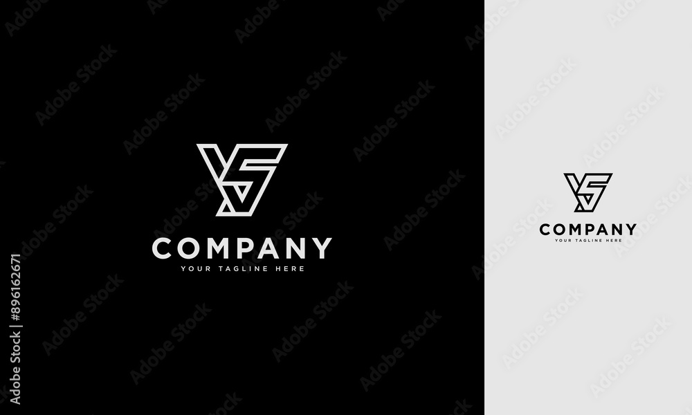Initial Letters VS, SV, V, S, Abstract Logo Monogram Initial Letters VS, SV, V, S, Abstract Logo Monogram