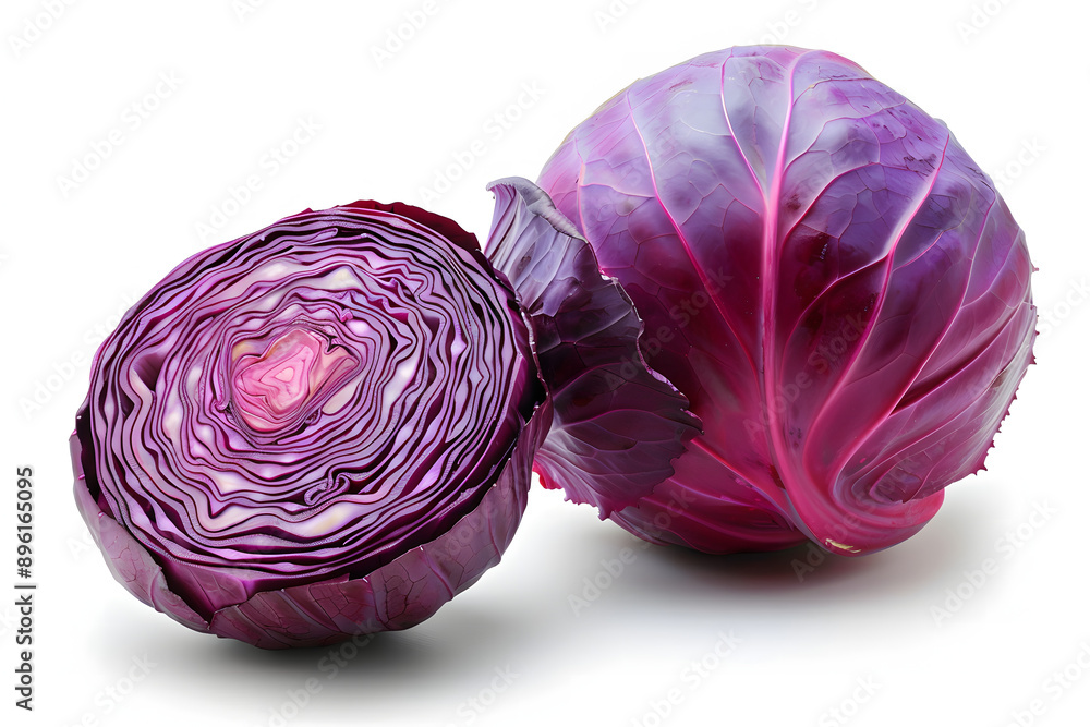 Whole Red cabbage vegetable on a white background Whole Red cabbage vegetable on a white background