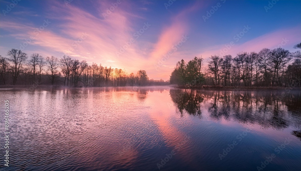 Spring's First Light: A Peaceful Morning by the Lake Spring's First Light: A Peaceful Morning by the Lake