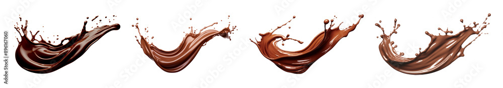 Chocolate sauce splash png cut out element set Chocolate sauce splash png cut out element set