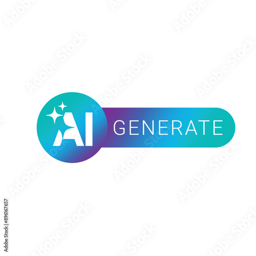 Generate AI button, Neumorphic bar. Generate AI icon, Artificial Intelligence Logo. Ai logo Concept. Vector symbol.ai, ai generate, ai logo, al logo, app, application, artificial, artificial intellige