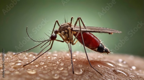 Wallpaper Mural Close-up of mosquito on human skin Torontodigital.ca