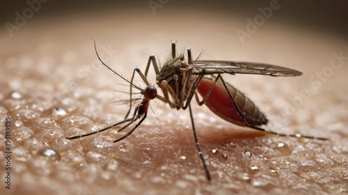 Wallpaper Mural Close-up of mosquito on human skin Torontodigital.ca