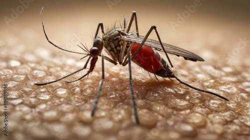 Wallpaper Mural Close-up of mosquito on human skin Torontodigital.ca