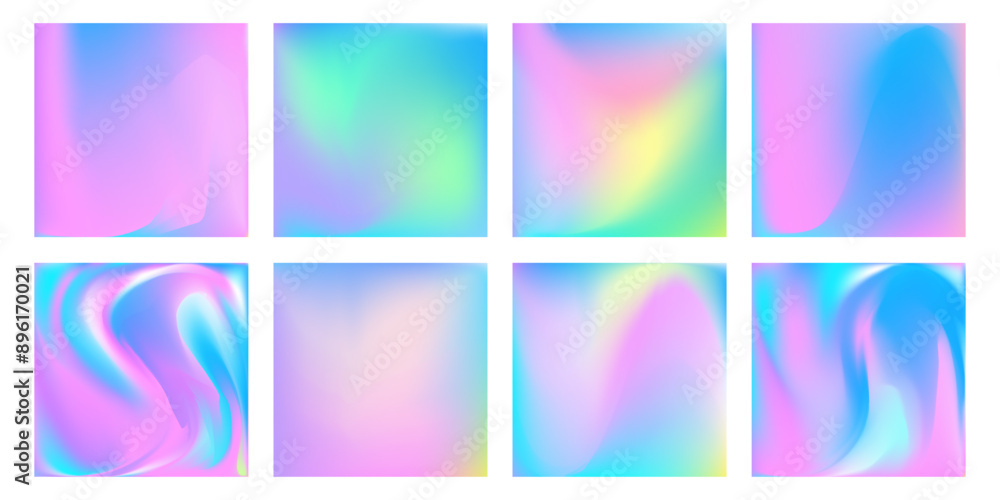 Holographic foil set. Abstract wallpaper background. Hologram texture. Premium quality. Modern vector design Holographic foil set. Abstract wallpaper background. Hologram texture. Premium quality. Modern vector design