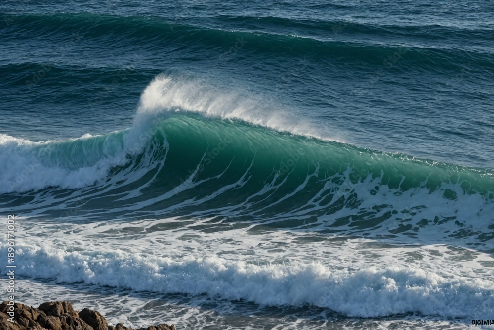Fototapeta premium The Beauty of a Curling Ocean Wave