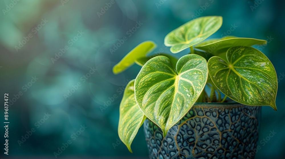 Macro shot of a rare Philodendron with its unique leaf form Macro shot of a rare Philodendron with its unique leaf form