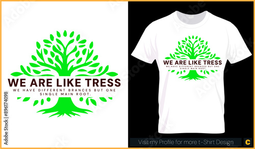 We are like trees we have different brances but one single main root tshirt design vector template for reunion gathering togerness for friends and family