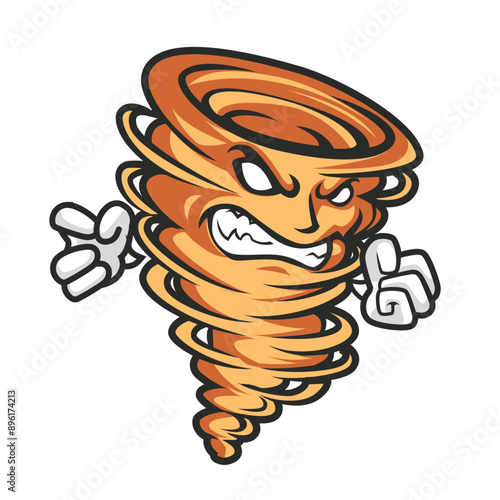 Tornado mascot logo design vector with modern illustration concept style for badge