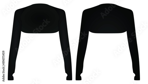 Woman black bolero. vector illustration