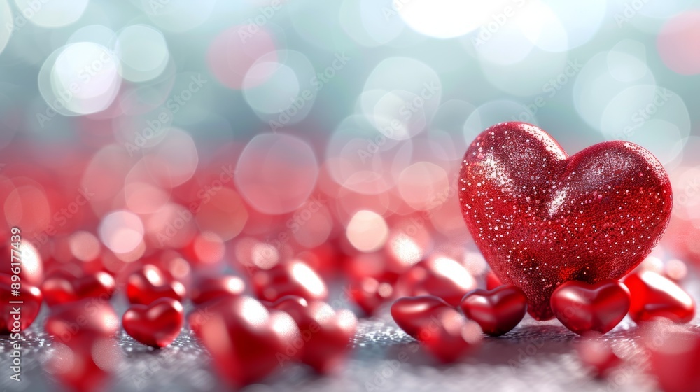 A heart is surrounded by many other hearts, creating a beautiful A heart is surrounded by many other hearts, creating a beautiful