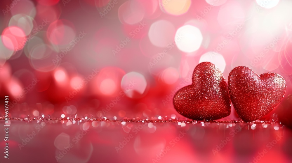 A red background with two hearts on it A red background with two hearts on it