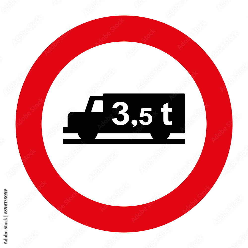 PROHIBITORI SIGN, R-107 - Restricted gross weight of vehicle - PNG PROHIBITORI SIGN, R-107 - Restricted gross weight of vehicle - PNG