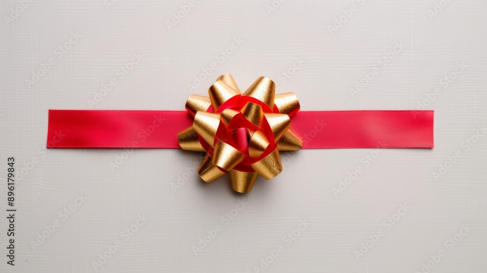 red ribbon with gold bows on it red ribbon with gold bows on it