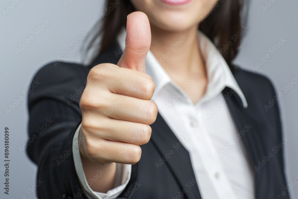 businesswoman showing a thumb up. approval and agree gesture businesswoman showing a thumb up. approval and agree gesture