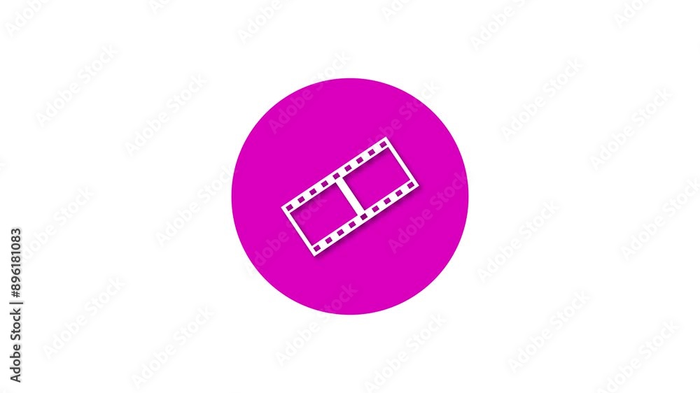 Negative file icon pink color simple shape circle animation white background Negative file icon pink color simple shape circle animation white background