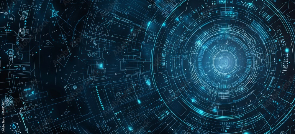 Obraz premium Digital Nexus: Abstract Vector Background of Technological Code and Science