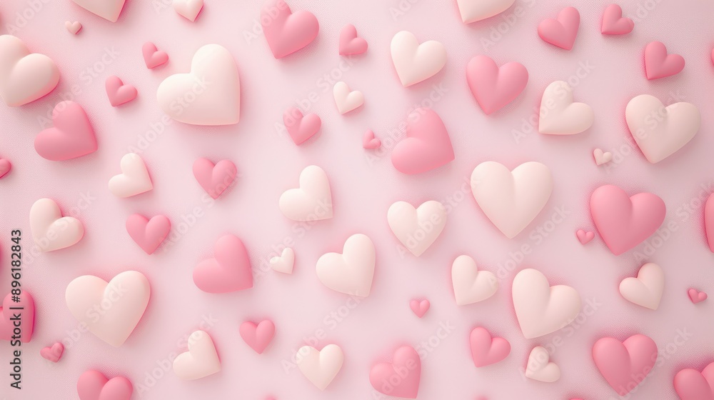 Soft pink hearts scattered on a light pink background, creating a romantic and dreamy Valentine's Day theme. Soft pink hearts scattered on a light pink background, creating a romantic and dreamy Valentine's Day theme.