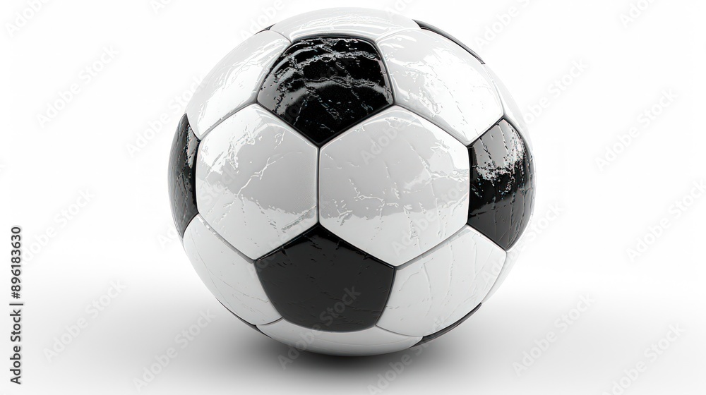 Soccer ball icon, white background. Generate AI image Soccer ball icon, white background. Generate AI image
