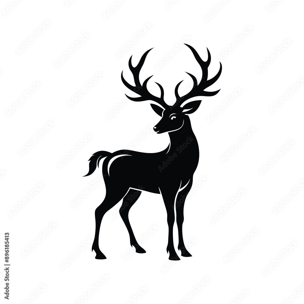 Obraz premium Graceful deer silhouette vector design