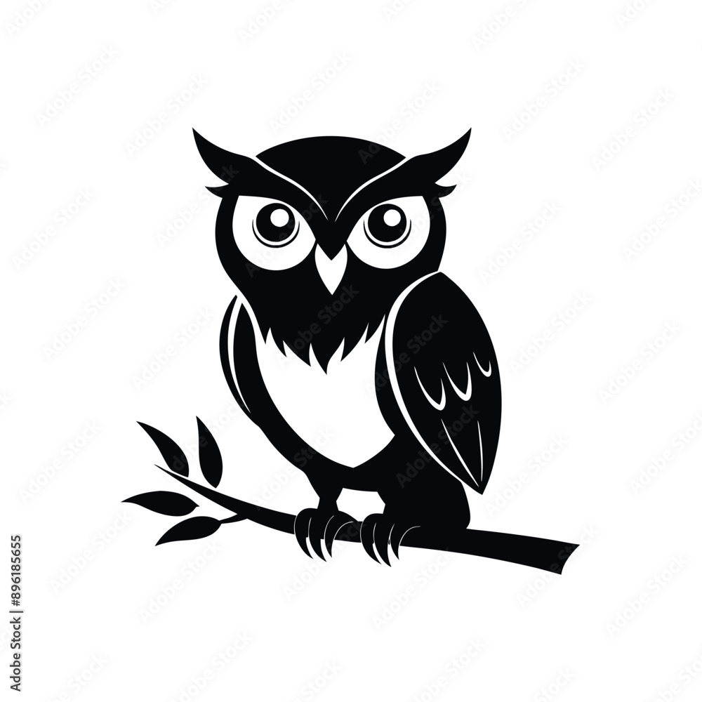 Fototapeta premium Owl silhouette bird vector design