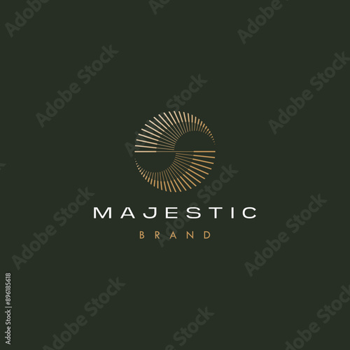 elegant abstract sun and crescent moon design line icon vector in luxury style outline linear