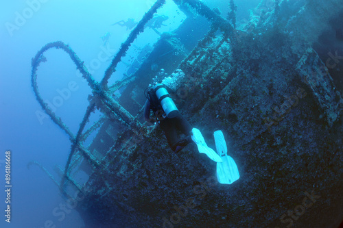 Wallpaper Mural wreck - shipwreck) in scuba divers' slang - a type of dive in which a descent is made to sunken ships or objects. Often such a dive involves penetration into the overhead environment (cabins, holds of Torontodigital.ca