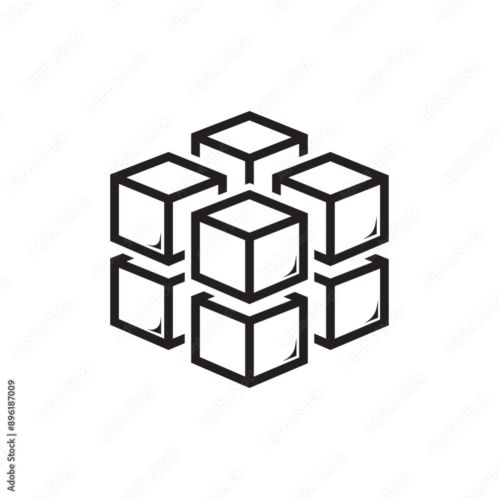cube icon illustration cube icon illustration