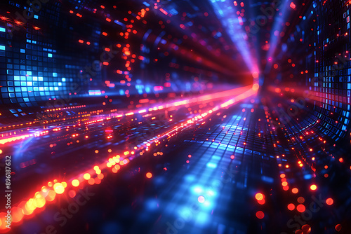 Wallpaper Mural A binary background with dark blue and touches of neon highlights creating a technological and futuristic aesthetic Torontodigital.ca