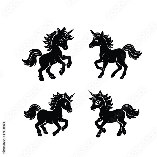 Baby Unicorn Silhouette Sets