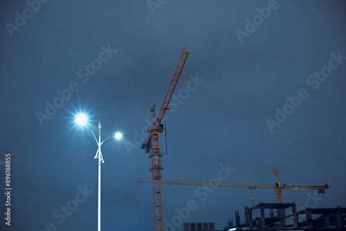 construction site with crane
