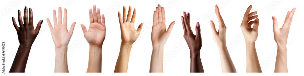 Diverse hand gesture png cut out element set Diverse hand gesture png cut out element set