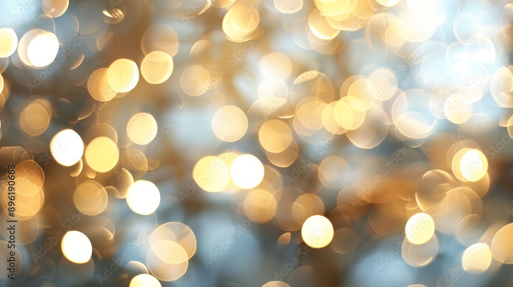 Obraz premium The image is a blurry, glowing, and colorful scene of a tree with many small
