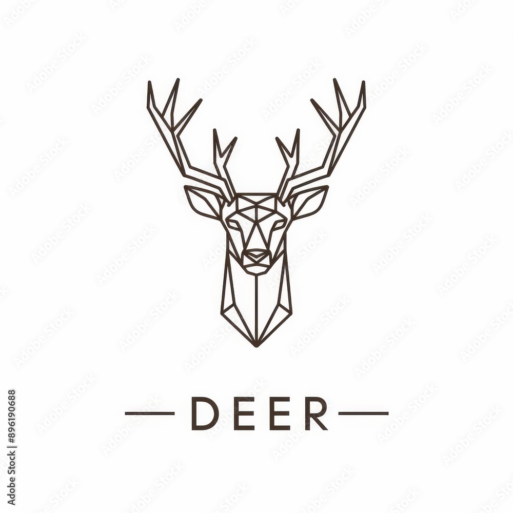 Modern of an abstract polygonal deer's head. Geometric linear animal. Modern of an abstract polygonal deer's head. Geometric linear animal.