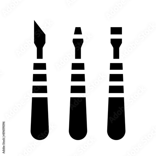 Sculpting Tools Vector Glyph Icon Design