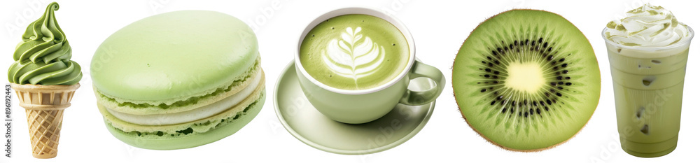 Green object png cut out element set Green object png cut out element set
