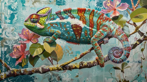 chameleon on a branch