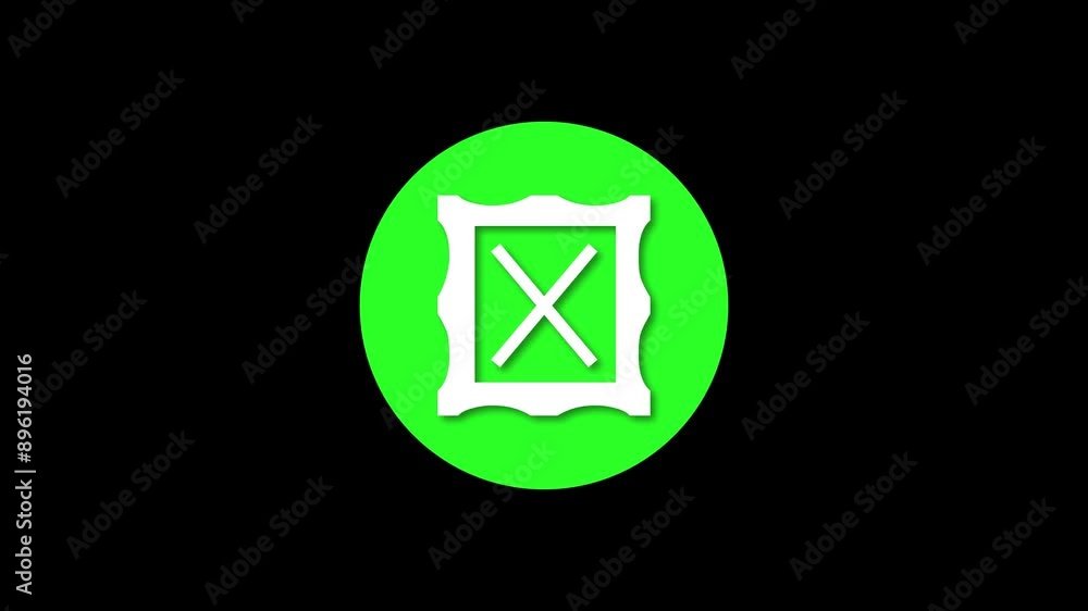 Picture icon green color simple shape circle animation black background Picture icon green color simple shape circle animation black background
