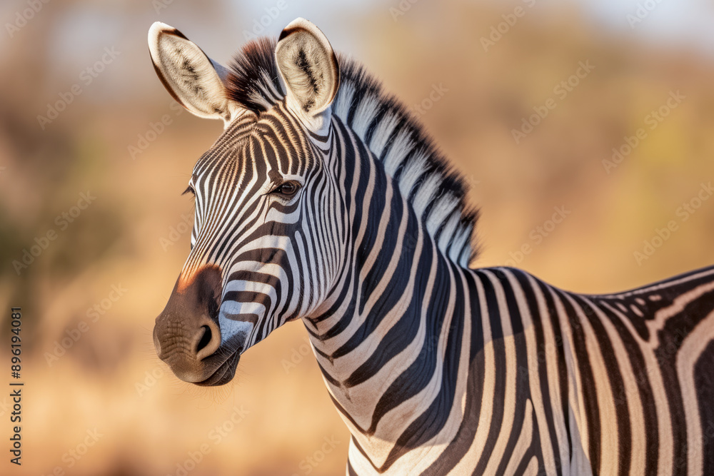 Schönes Zebra in freier Natur, Generative AI Schönes Zebra in freier Natur, Generative AI