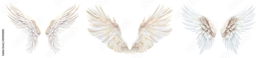 Fototapeta premium Angel wings png cut out element set