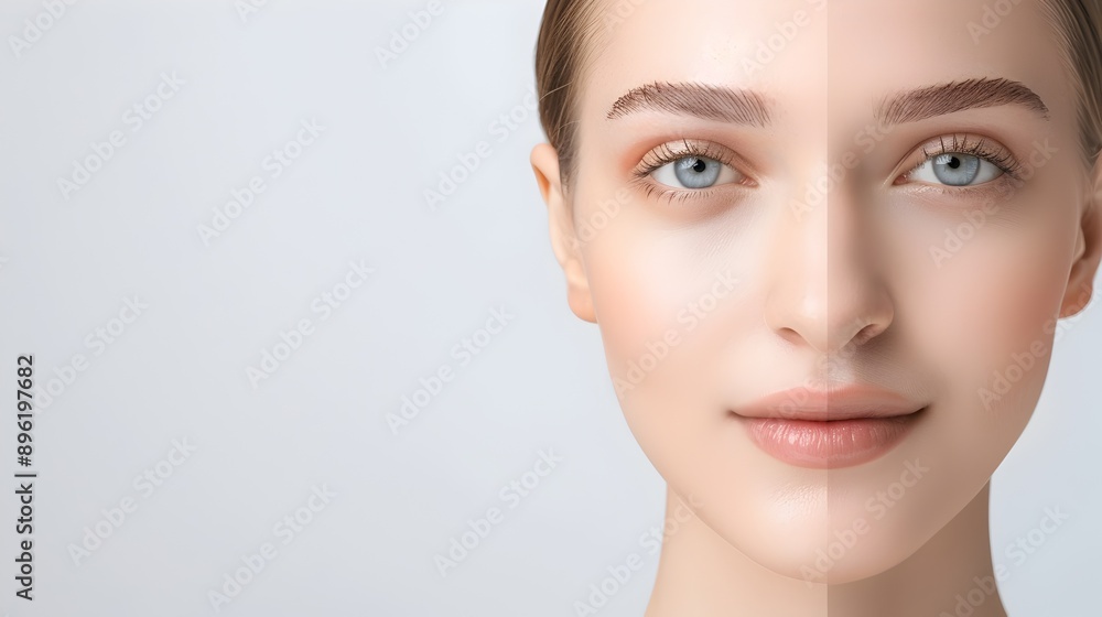 Radiant Skin and Confident Beauty in a Minimalist Headshot Portrait Radiant Skin and Confident Beauty in a Minimalist Headshot Portrait