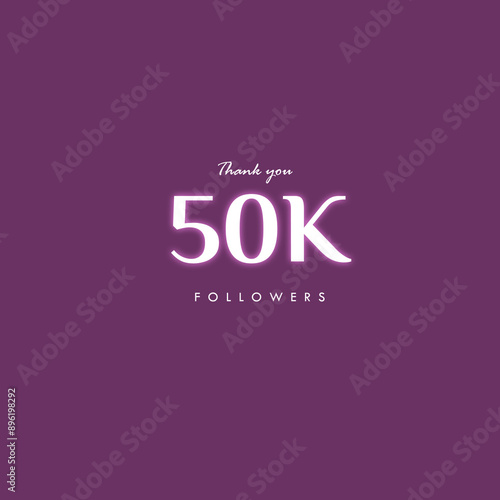 Social media 50k follower thank you background