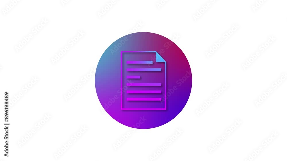 Text file icon gradient colorful simple shape circle animation white background Text file icon gradient colorful simple shape circle animation white background